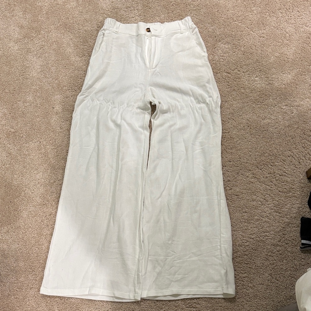 White Wide-Leg Pants